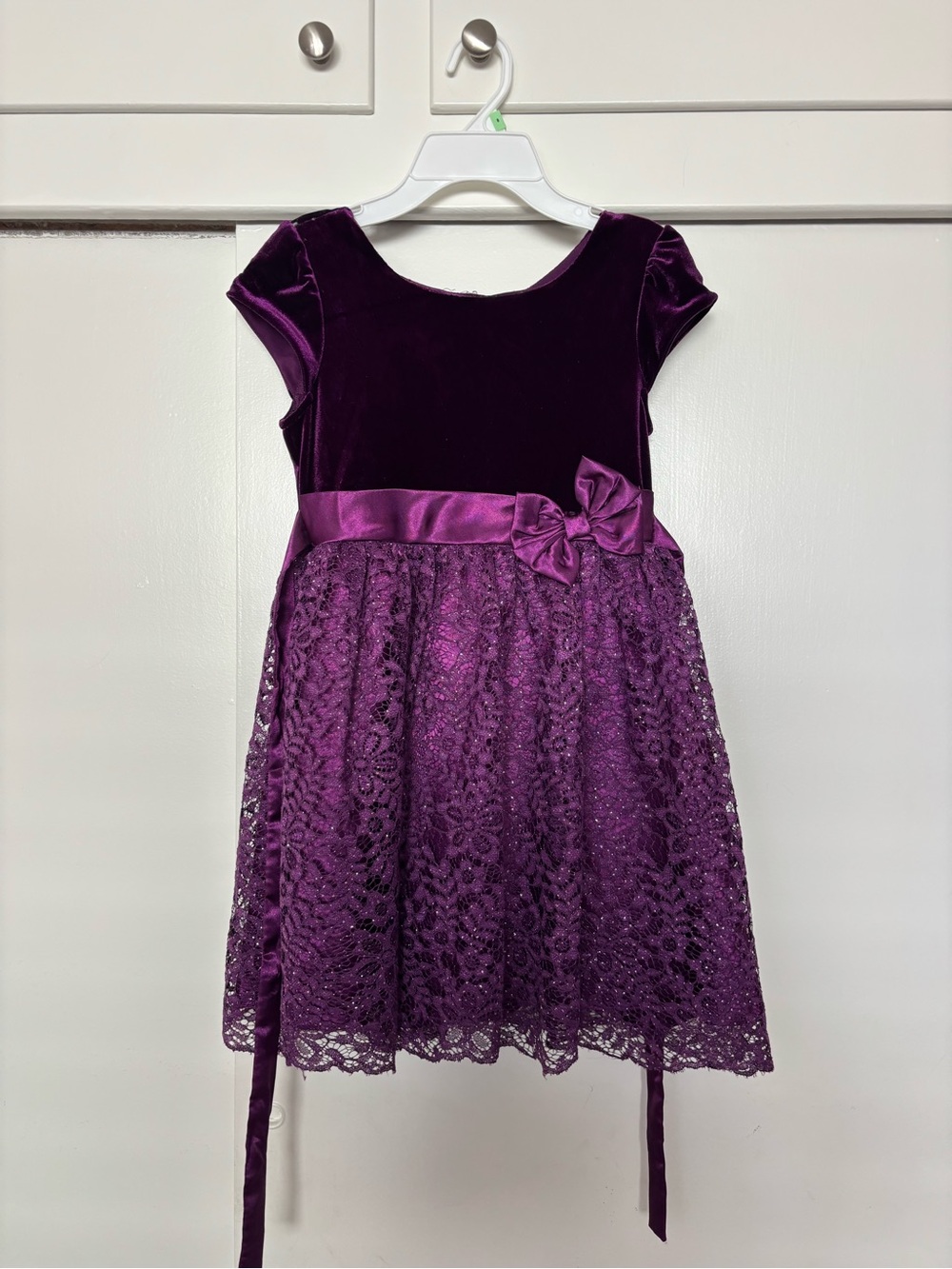 Jona Michelle Purple Velvet & Lace Party Dress for Girls